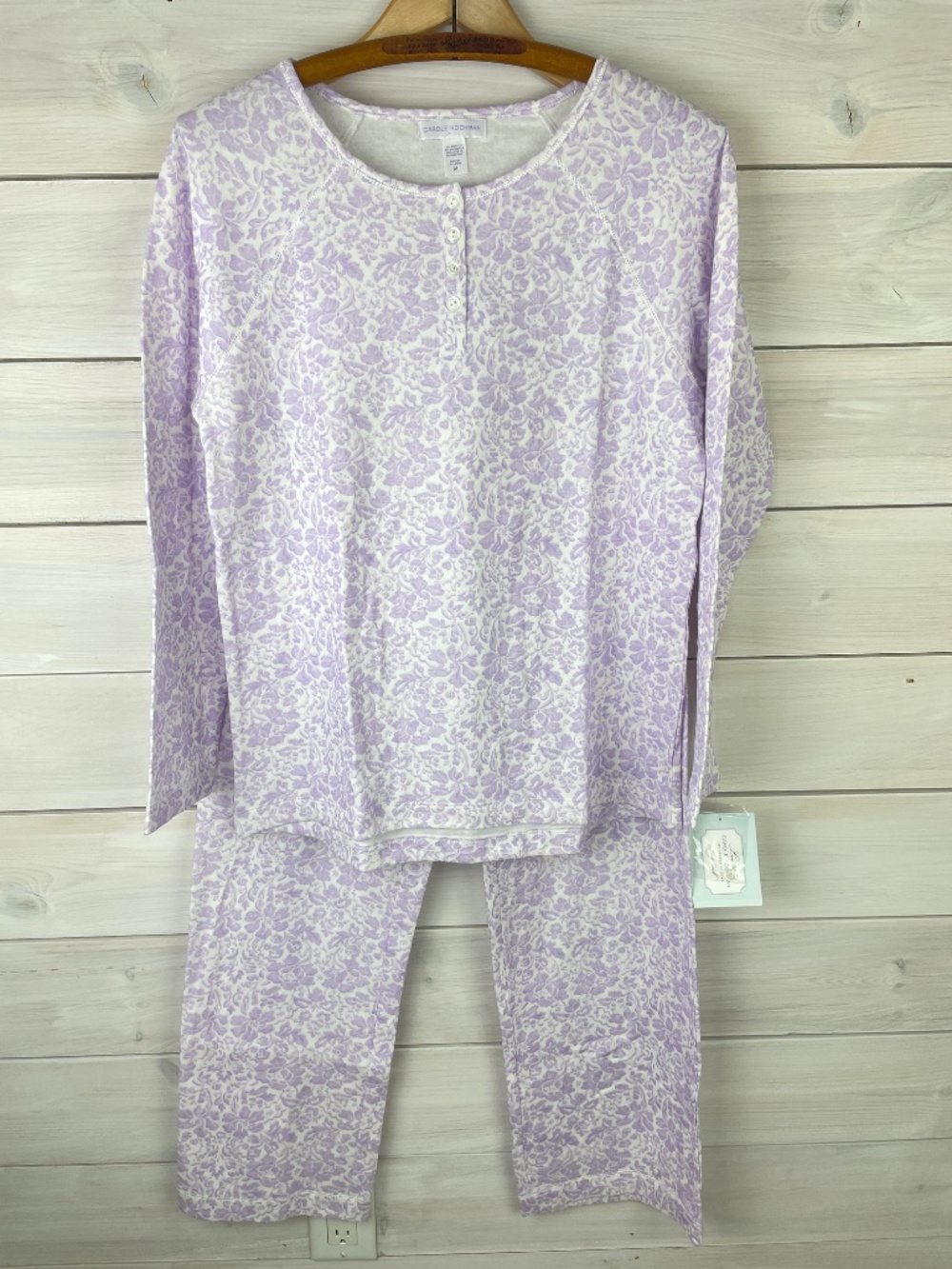Carole Hochman Purple Floral Damask Pajama Set Womens Size Medium NWT $75